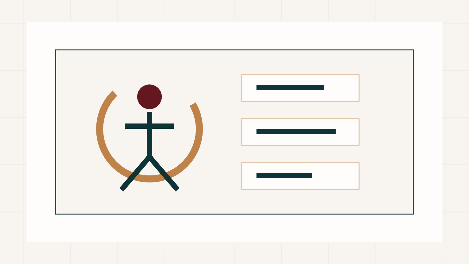Inclusieve website-illustratie met toetsenbord-, content- en formuliergebruik