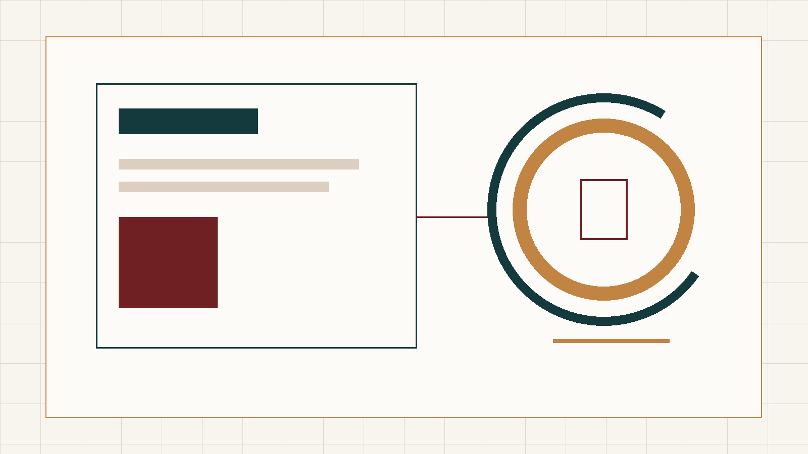 Abstracte redactionele illustratie over het ontstaan en de missie van Kanso Sites